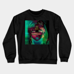 Damage From Above - Glitch Art Portrait Crewneck Sweatshirt